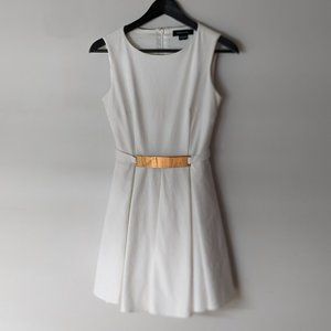 Marciano white fit flare dress